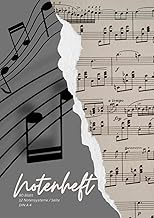 Notenheft: 12 Notensysteme pro Seite, 80 Blatt cremefarben, beidseitig bedruckt. DIN A 4 (8,27 x 11,