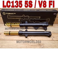 CNC FORK PRO TOBAKI ORI YAMAHA LC135 V2-V7 V8 FI 5S  LC 4S 55C GOLD TUBE LOWERD 4CM