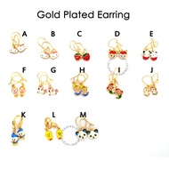 Gold Plated Children's Earrings - Princess Cinderella / Ariel / Marsha / Unicorn / Panda / Apple