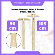 [WE-ARTS] Draftec Wooden Ruler T Square / T Ruler / Pembaris kayu  / Drawing Ruler/ T Square 90cm / 