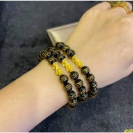 18k HK Gold Piyao in Mantra Stone Bracelet Gold Plated Only 18k gold bracelet