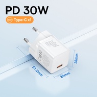 Baseus ที่ชาร์จ USB ชนิด C 30W โทรศัพท์พกพาได้เครื่องชาร์จติดผนังรองรับ Type C PD ตัวชาร์จไฟสำหรับ i