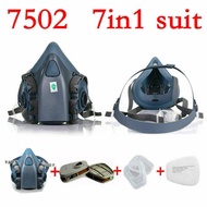 7 In 1 Suit Half Face For 3M 7502 Gas Mask Spray Painting Protection Respirator Drop Shipping
