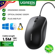 UGREEN Wired Mouse Ergonomic Mouse USB Mouse 1200 DPI Ergonomic Mouse Wire Mouse Wire Mice for PC Ma