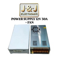 POWER SUPPLY 12V 30A + FAN, 12V 30A SWITCHING ADAPTOR + CCTV FAN