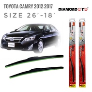 ที่ปัดน้ำฝน ใบปัดน้ำฝน ซิลิโคน ตรงรุ่น Toyota Camry ปี 2012-2017 ไซส์ 26-18 ยี่ห้อ Diamond กล่องแดงจำนวน1คู่**จัดส่งเร้ว บริการประทับใจ***