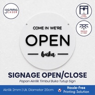 Acrylic Signage Open Close Acrylic Board/ Embossed Open Close Shop Sign