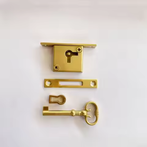 Brass Mechanical Lock Ancient Classic Cabinet Cupboard Lock Jewel Box