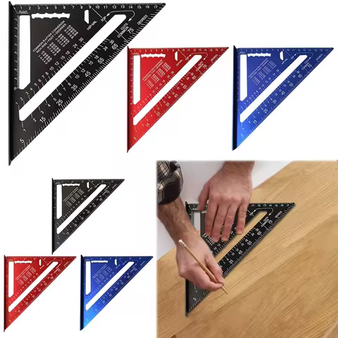 90°Triangle Carpenter Square Ruler 7 Inch High Precision Speed ​​Square Angle Metric ProtractorWood 