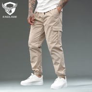EAGLADE Jogging Sweat Cuffed Jogger Pants for Men Tracksuit Man Trousers WQ0046 in Khaki E05