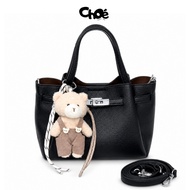 CHOÉ Office Handbag Black High Quality PU Leather Elegant Hard Form 6524