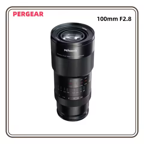PERGEAR 100mm F2.8 Macro 2X Full-Frame Manual Focus Lens for Canon EF Mount Internal Focus
