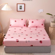 Heureux hot sell cadar fitted bedsheet single queen king size cotton fabric Strawberry pattern