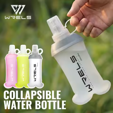 WRELS 190ml 250ml 350ml 500ml Water Bottle TPU Folding Soft Flask Outdoor Sport Running Water Bag Co