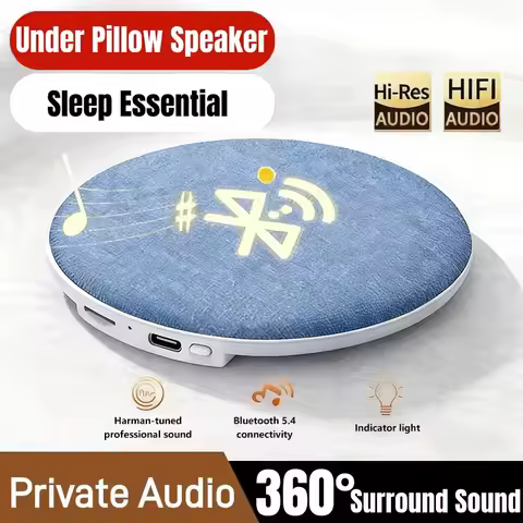 KEBIDUMEI Bluetooth 5.4 Under Pillow Sleep Speaker With White Noise Aid 360° Surround Sound Private 