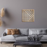 Wooden 3D Pattern Cut Out Single Panel Wall Art Geometry Pattern Wall Deco
