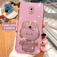 Samsung J730/J7PRO Soft Rabbit Case with Mirror as Stand