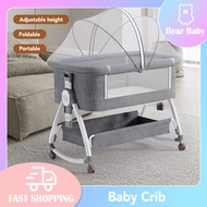 Baby Crib Shaking Bed With Mosquito Nets And Storage Areas Can Move Portable Crib For Baby