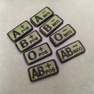 【Customized 】l embroidered blood type strip tactical embroidery A AB O B+pos blood type stamp 3D Vel