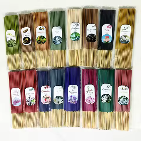 16 Color Multi Flavor Premium Bamboo Incense Stick - Long-Lasting Aroma, Safe and Non-Irritating, Pe