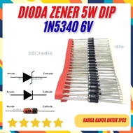 1N5340B 1n 5340b IN5340B 1N5340 B Zener 6v 6.0V 5.0W 6.0volt 5watt