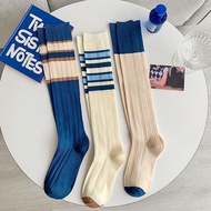 Two-Tone Argyle Knee-High Stockings - Soft-Knit Long Socks