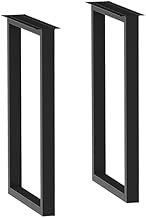 Black Metal Table Legs Set with Adjustable Feet & Mounting Screws for Easy DIY Assembly - Perfect fo