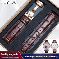 Compatible with Fiyta Genuine Leather Watch Strap Fiyta Photographer Four-Leaf Clover Classic Men an
