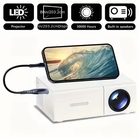 1080P LED Mini Projector with Remote Control 4K HD Video Projector Smart Mobile Projection Tool for 