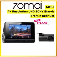 70mai A810 Front/Rear Dash Cam 4K Resolution Sony Starvis Lens Dual Vision Recorder with GPS ADAS