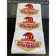 New Version Of Mekdi VIP drive thru sticker quality