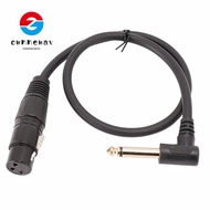OWNNEPH Balanced XLR Female to 1/4in Male 90 Degree Right Angle Cable, 0.5m/1.6ft Flexible 3Pin XLR 