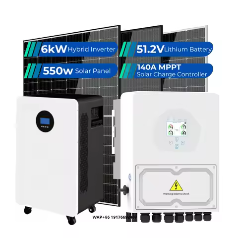 Plug&Play Solar Power System with Deye 6kW Hybrid Inverver 550W Panel 6kWh Battery Full Set for Sust
