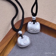 Gift Pure Silver National Trend Blessing Little Fat Pendant999Xiaoyin Cute Cloud Pattern Solid Silve