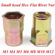 M3 M4 M5 M6 M8 M10 M12 Rivet Nuts Small Flat Head Hex Insert Nut Nutserts Reduce Rivnuts Carbon Stee