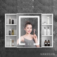《Chinese mainland delivery, 10-20 days arrival》Toilet Bathroom Wall-Mounted Storage Cabinet Smart Alumimum40Single Mirror Cabinet with Time Wide and Small Apartment PHO9
