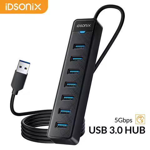 iDsonix USB 3.0 HUB 5Gbps Dock Station 7 Port USB A Type C HUB Splittter Multi Port Socket USB3.0 HU