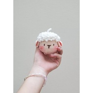 Cute sheep wool keychain