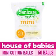 Sanicare Mini Cotton Balls 50 Balls - COTTON BALLS