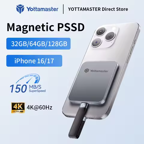 Yottamaster Magnetic External SSD Res 4K ProRes HDR Record and Store 150MB/s Portable Solid State Dr