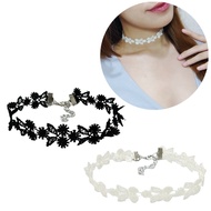 Alaric Leaf Flower Lace Choker Necklace Gothic Style Brocade Lace Necklace