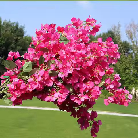 Silk Glabra Bougainvillea for Wedding Centerpieces, Artificial Climbing Bougainvillea, Spectabilis, 