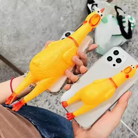 3D fun screaming chicken hand shell, suitable for iPhone 11 12 13 14 Pro Max Phone Case and Samsung 