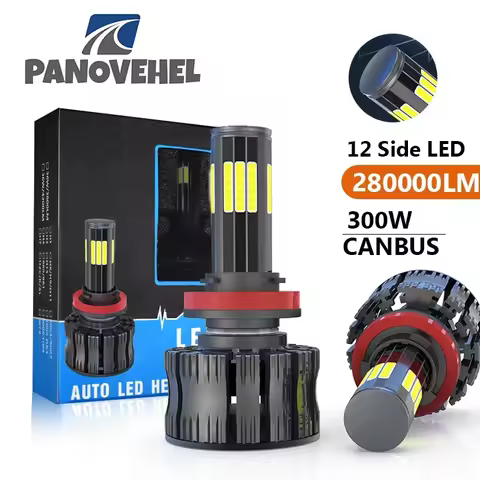 PANOVEHEL 300W 280000LM Car Light 12 Side 3D 360 H8 H3 H7 H9 9006/HB4 9005/HB3 H4 H11 H1 H13 Led Hea