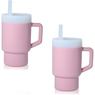 CHLJAR Kids 1st Tumbler 9 OZ Silicone Baby Cups With Straws and Lids, Smll Tumbler with Toddler-Frie