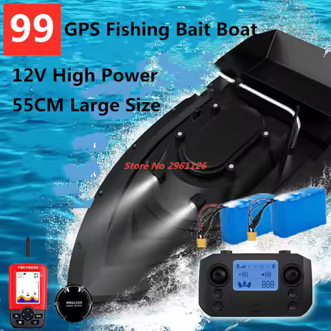 55CM 500M 2KG Loading 12V High Powerful GPS Fishing Bait Boat 99GPS Point Nesting Boat Pull Net Crui