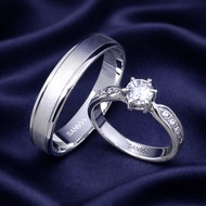 SAN950 Couple Engagement Wedding Ring Collection – Silver 950, Palladium, Platinum, Gold [C156]