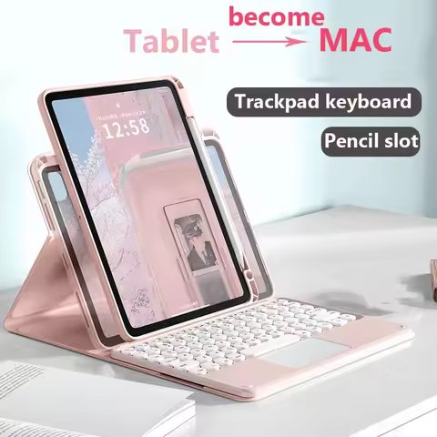 Case with Touchpad Keyboard for iPad 10th 11th A16 Air4 Air5 Air3 Pro 10.5 iPad9 iPad8 iPad7 iPad6th