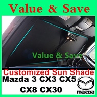 Car Front Windshield Sunshade for Mazda 3 CX3 CX5 CX8 CX30 Custom-Fit Car Window Customized Front Su
