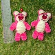 Lotso keychain fuzzy wire / Lotso comel / fuzzy wire artwork / handmade Lotso / handmade keychain